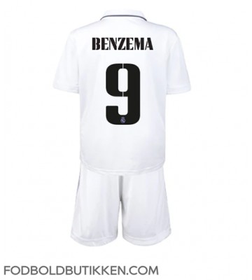 Real Madrid Karim Benzema #9 Hjemmebanetrøje Børn 2022-23 Kortærmet (+ Korte bukser)